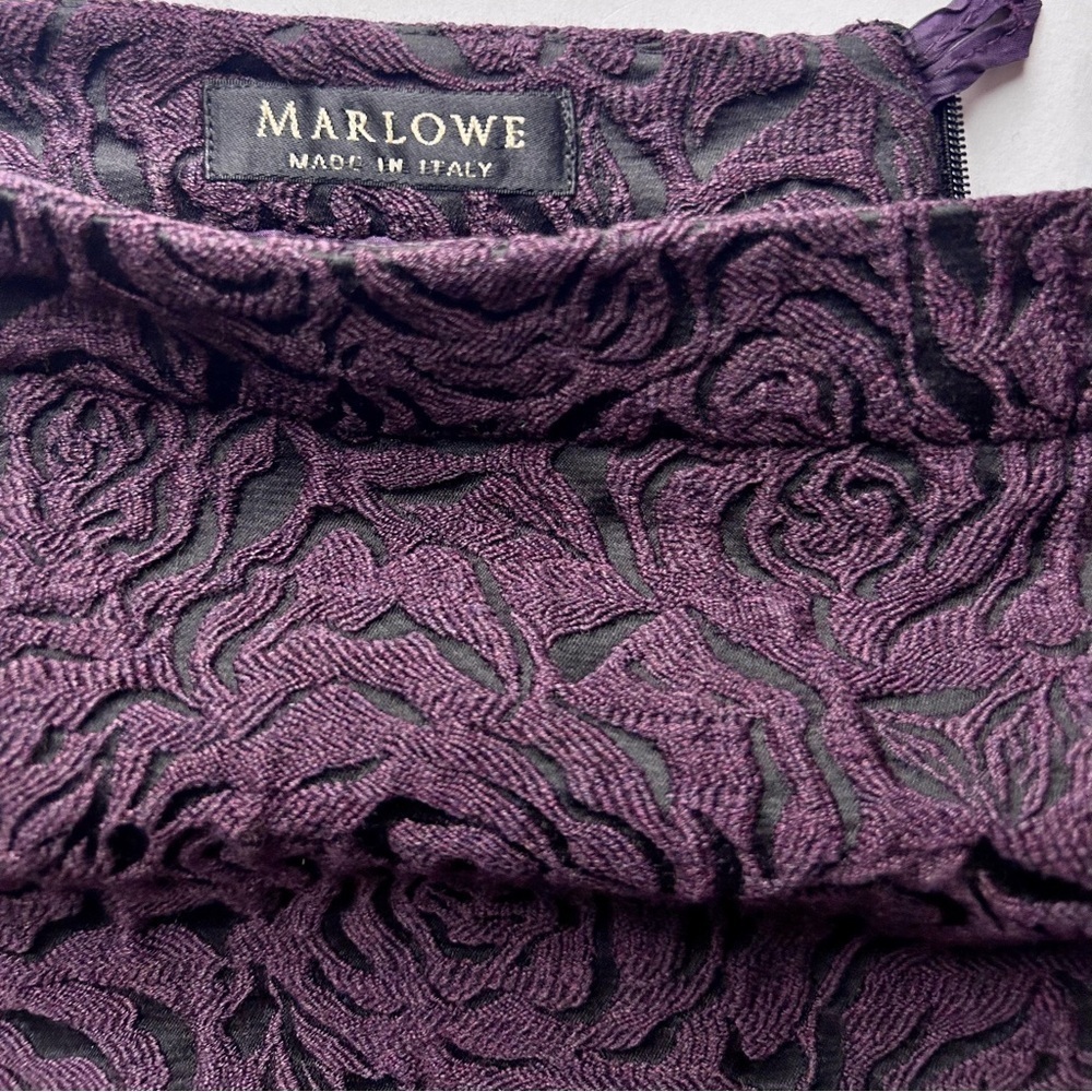 Marlowe made in Italy purple Peplum Skirt Floral print wool blend trumpet - Picture 6 of 9